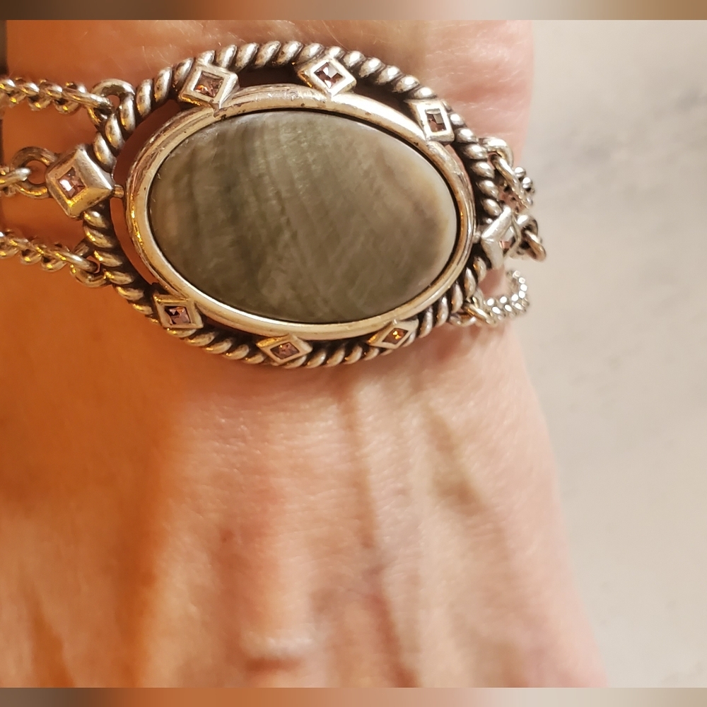 *SALE* Brighton Pink Quartz and Abalone Gemstone Bracelet